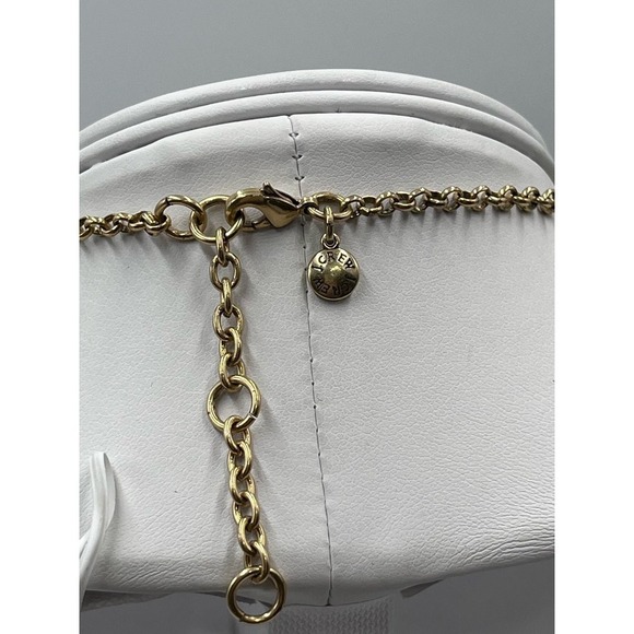 * J. Crew Opaque Faceted White Prong Set Rhinestone Gold Tone Necklace - Picture 10 of 12